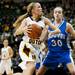 Manchester sophomore Maddie Collins looks to score in the second half of the game against Saginaw Nouvel on Saturday, March 16. Daniel Brenner I AnnArbor.com